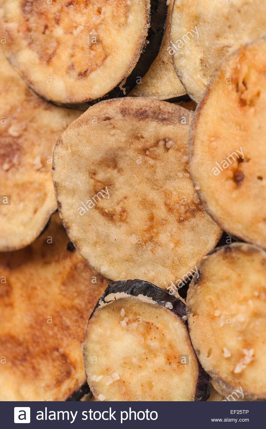 Breaded Fried Eggplant Slices High Resolution Stock Photography and