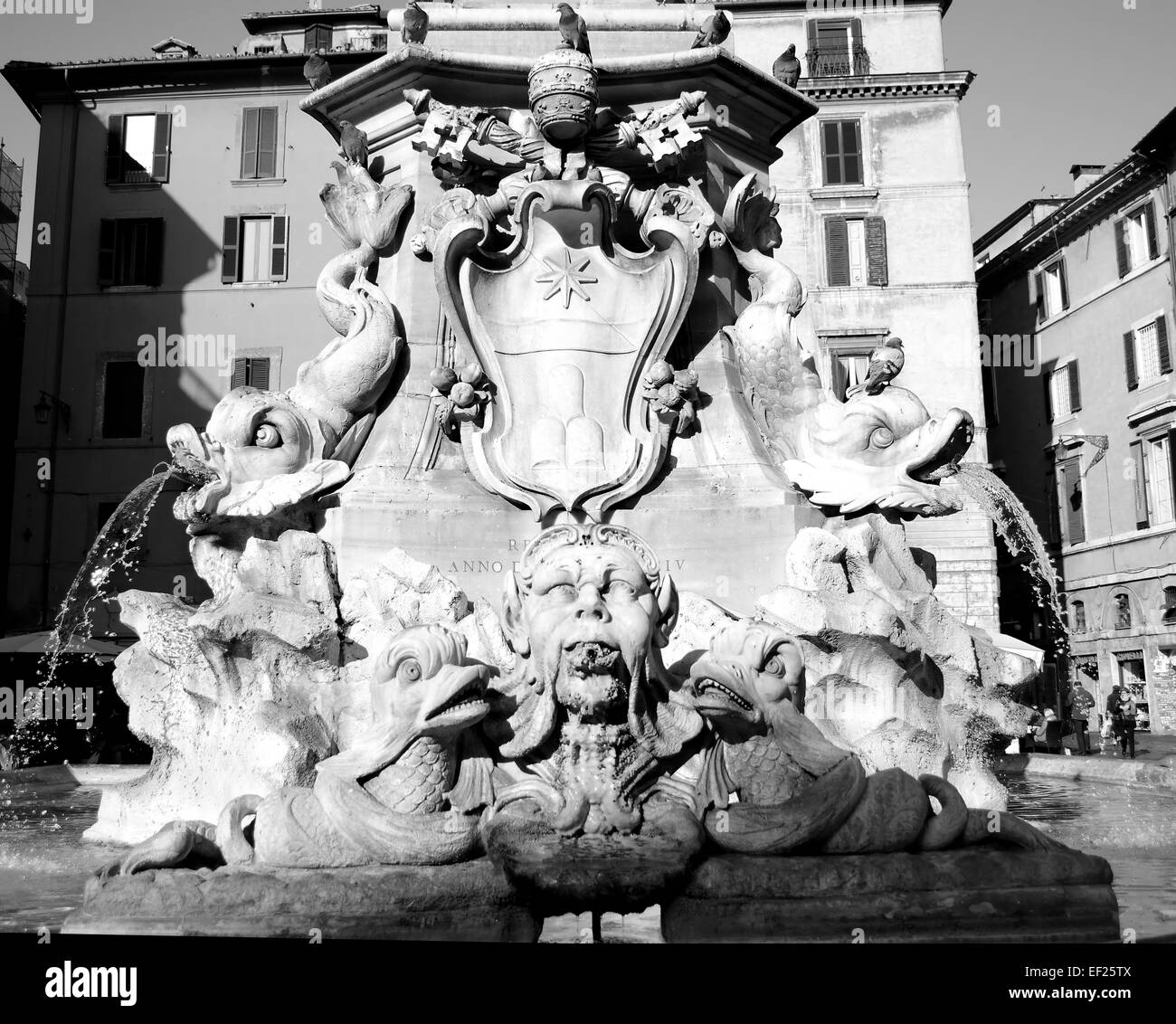 The fountain outside of The Pantheon, Rome, Italy Stock Photo