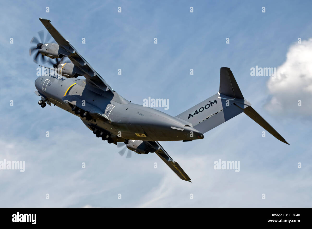 A Royal Air Force Airbus Military A400M Atlas transport plane at the 2014 Royal International Air Tattoo at RAF Fairford, UK. Stock Photo