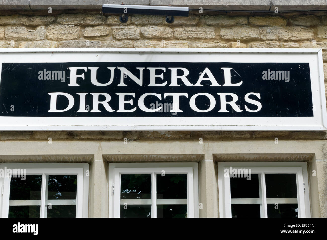 Funeral Directors Sign, Bradford on Avon, Wiltshire, United Kingdom. Stock Photo
