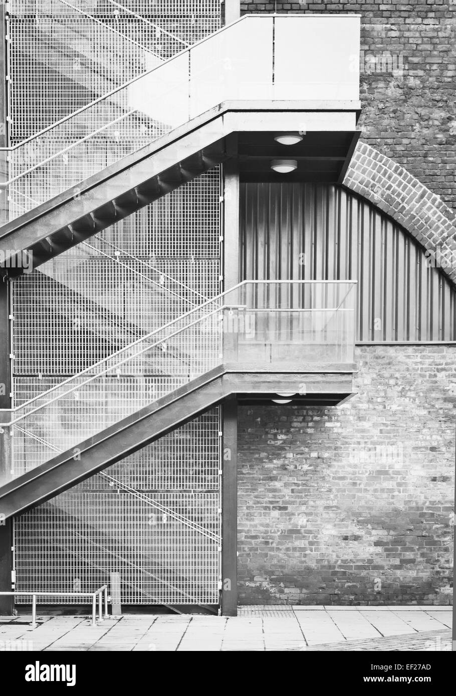 A staircase on the external wall of an urban building Stock Photo