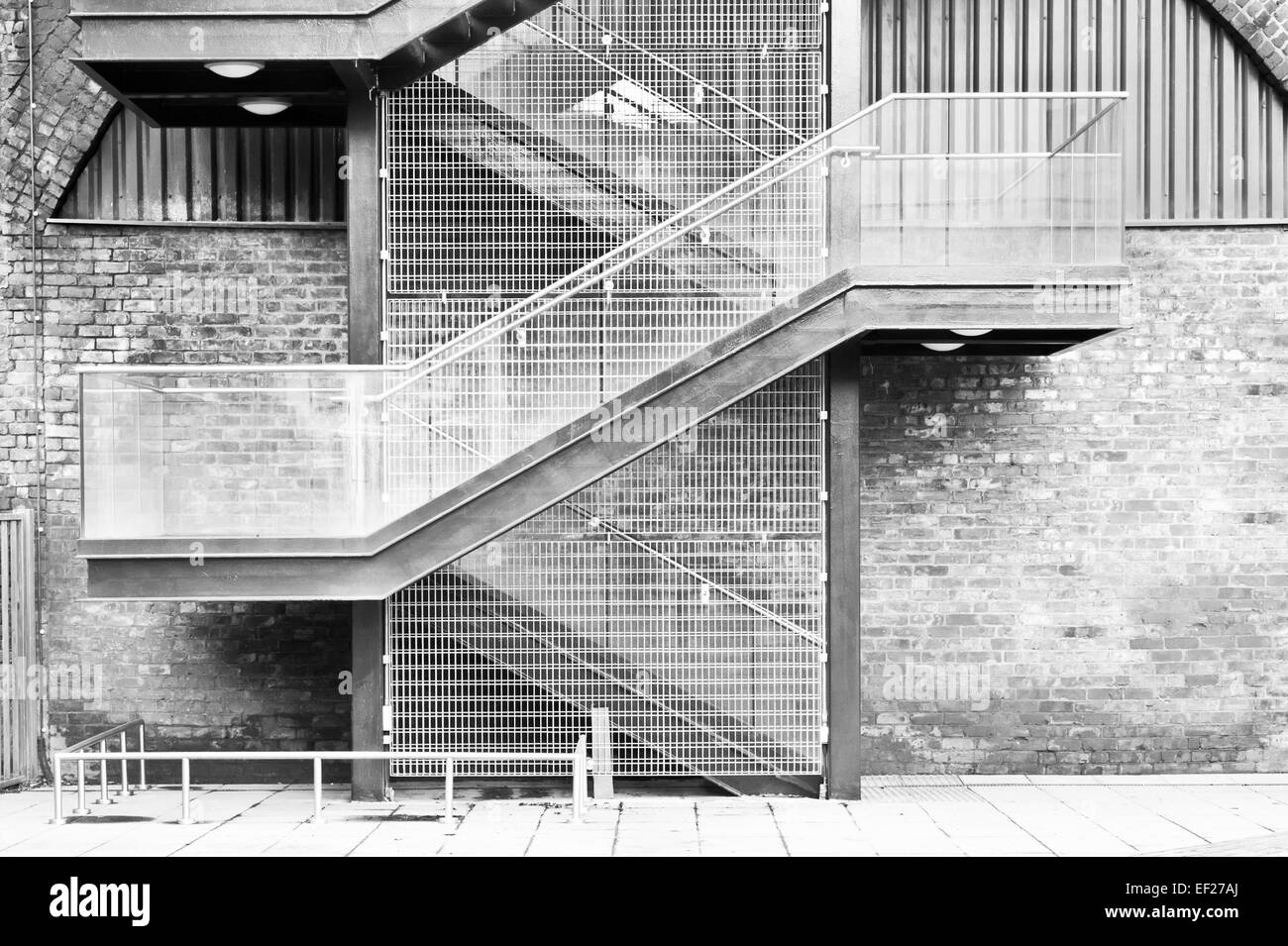 A staircase on the external wall of an urban building Stock Photo