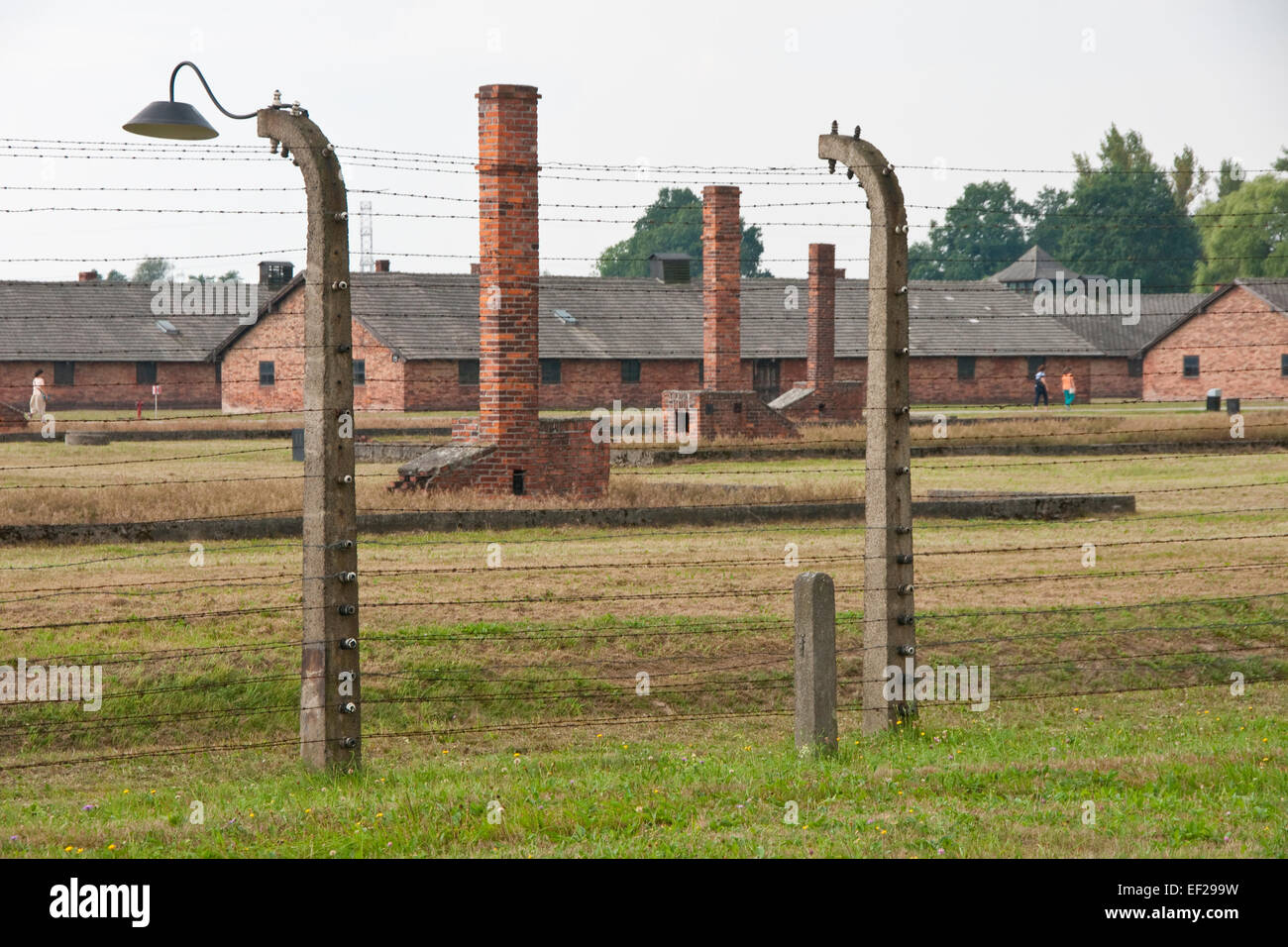 Birkenau concentration camp at Auschwitz-Birkenau Memorial State Museum. Stock Photo