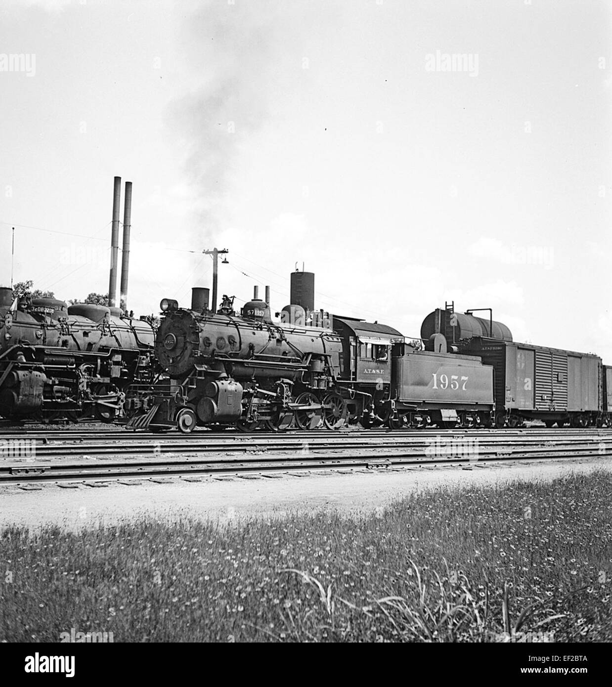 [Atchison, Topeka, & Santa Fe, Locomotive No. 1957 with Tender] Stock ...