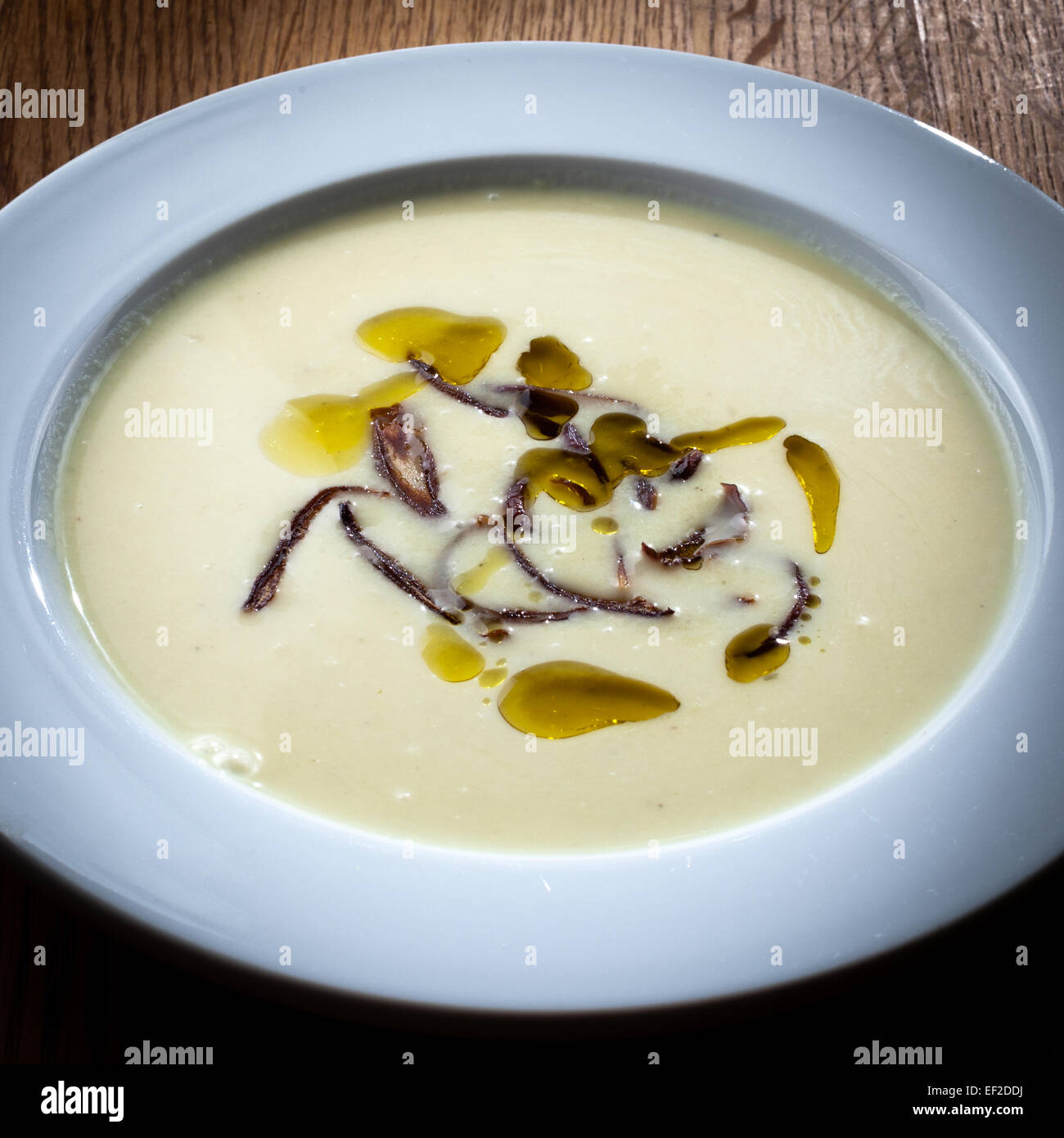 Sweethart cabbage soup on the kitchen table Stock Photo