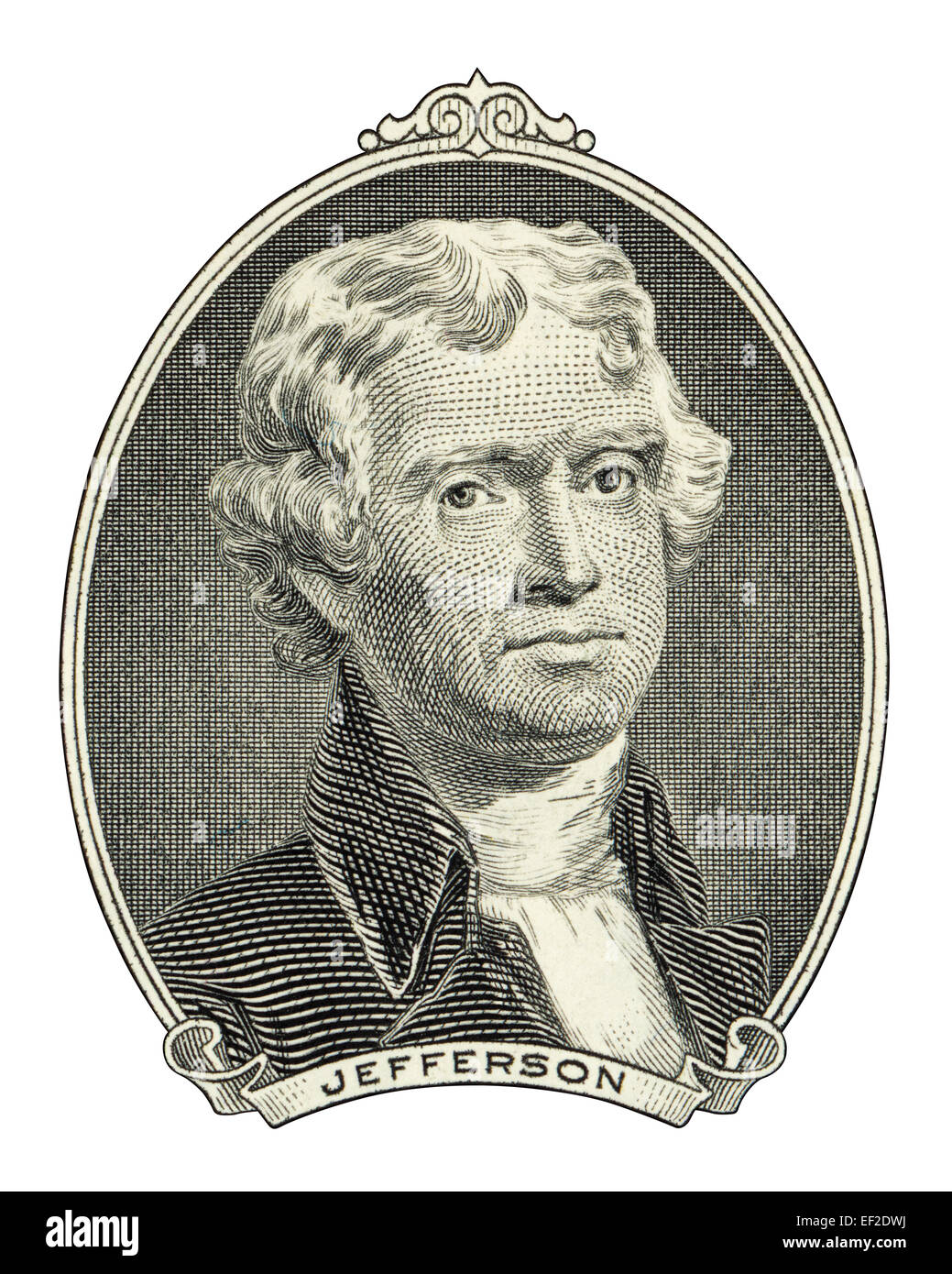 Thomas Jefferson ,1743 to 1826. Third president of the United States and a Founding Father Stock Photo
