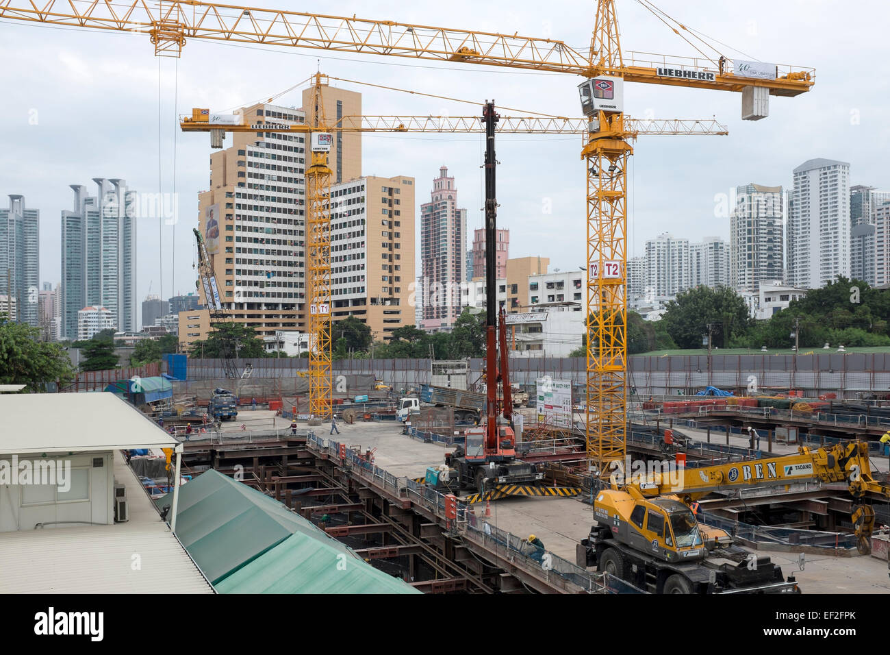 Building Construction Site at Khlong Toey or Toei in Bangkok Stock Photo