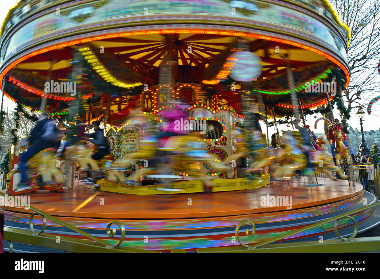 Merry go round at the Embankment London UK Stock Photo