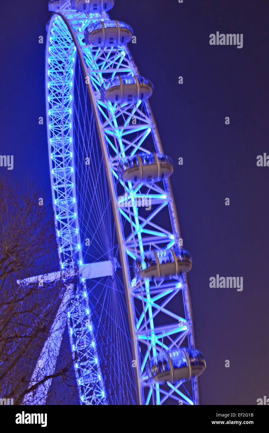 millennium wheel the Embankment at Night time London UK Stock Photo