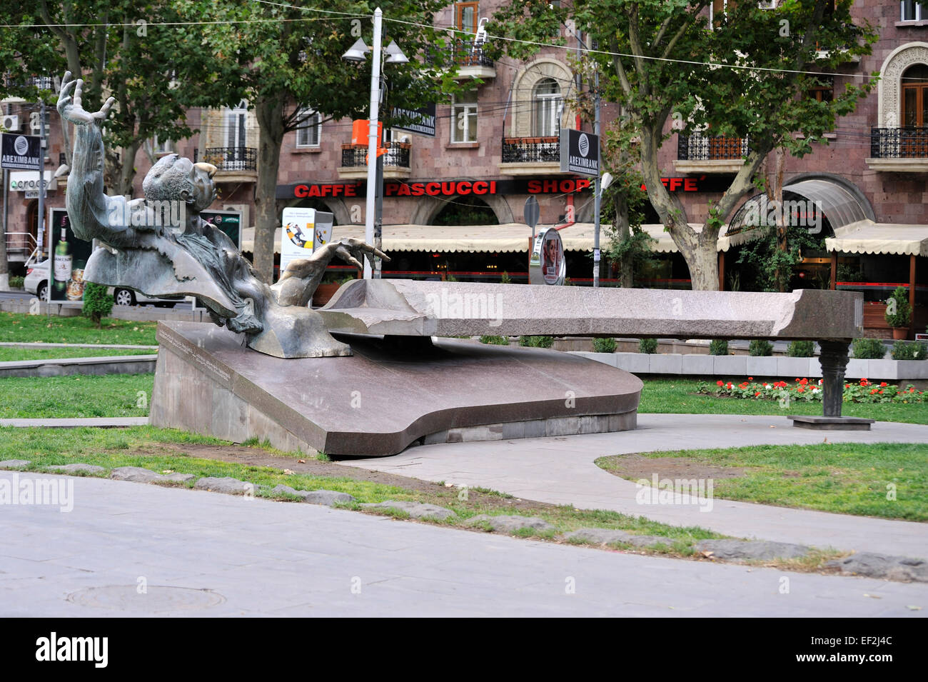 Statue of Arno Babajanian, Armenian composer, Yerevan, Armenia Stock Photo