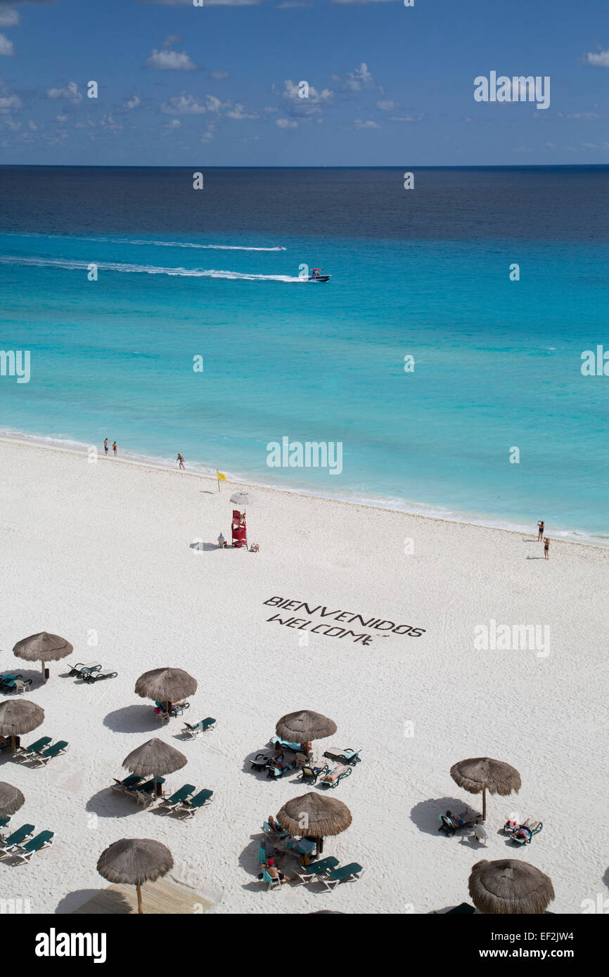 Beach Front, Cancun, Quintana Roo, Mexico Stock Photo