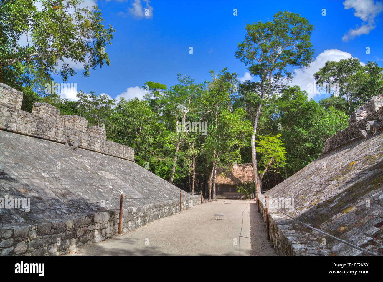 Ball Court, Coba Archaeological Site, Coba, Quintana Roo, Mexico Stock Photo