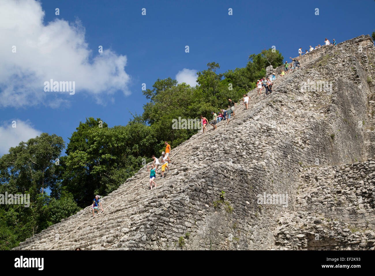 Nohoch Mul (Big Mound), Coba Archaeological Site, Coba, Quintana Roo, Mexico Stock Photo