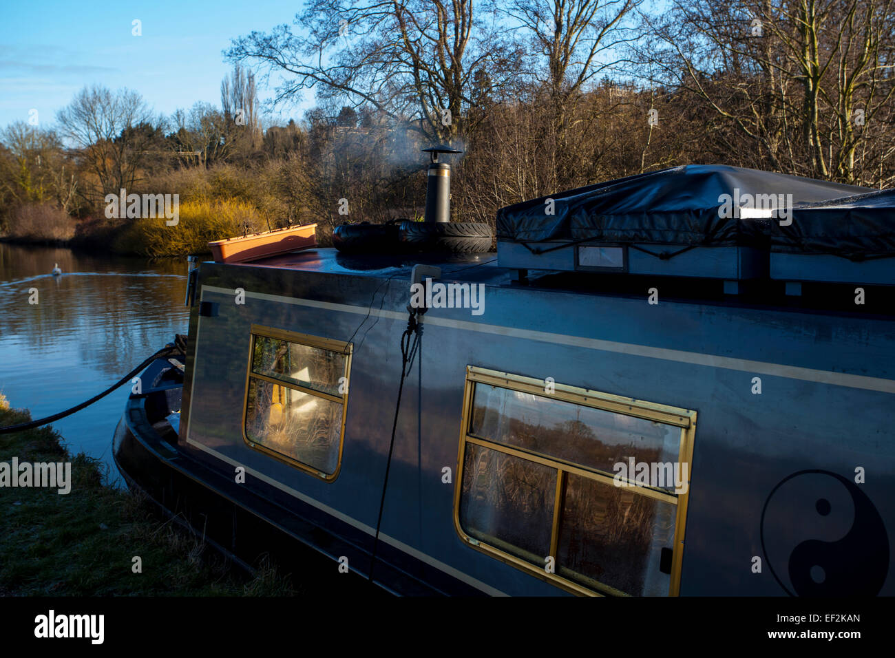 narrowboat on the Grand Union Canal UK Stock Photo