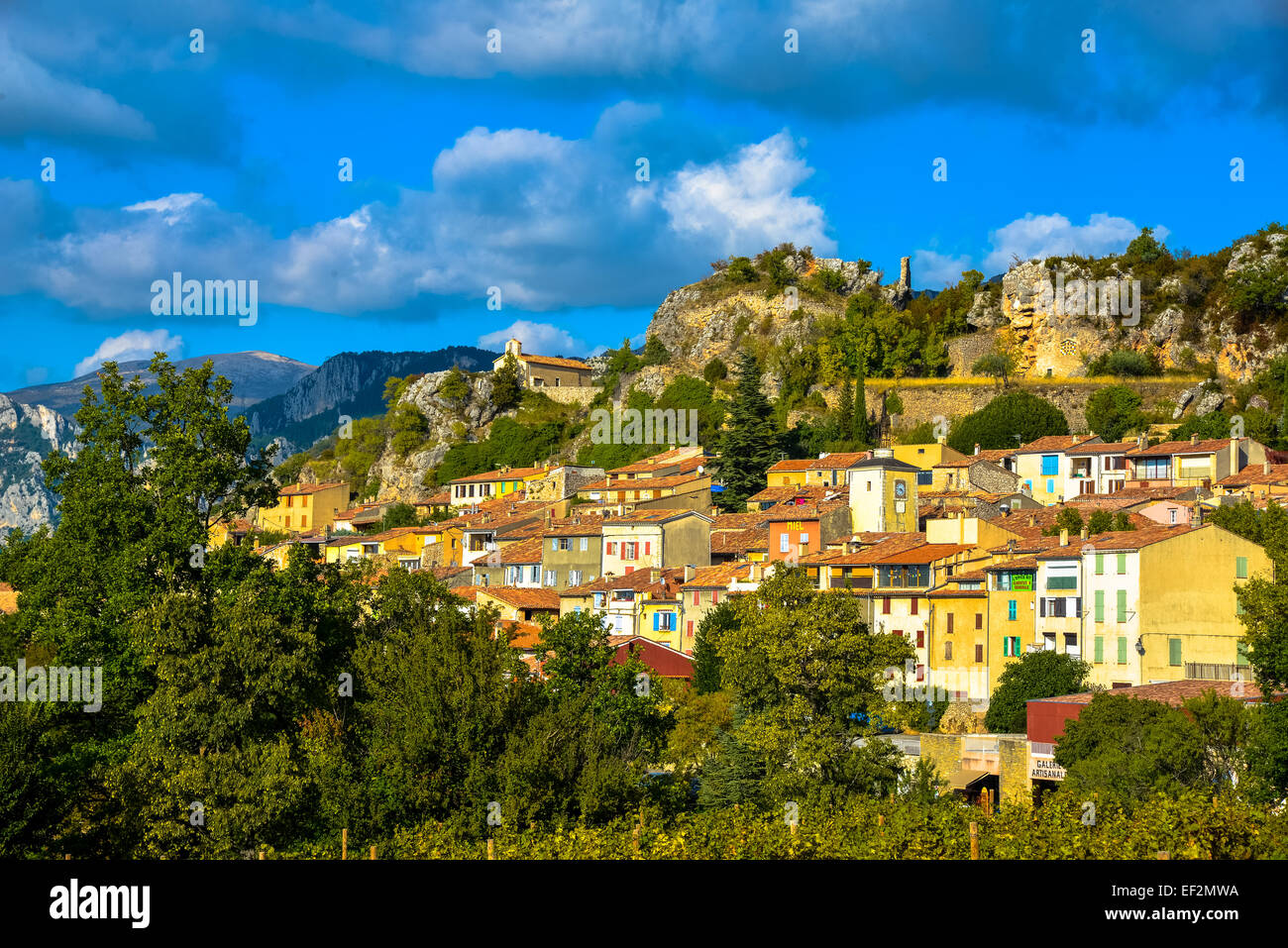 view at aiguines provence france Stock Photo