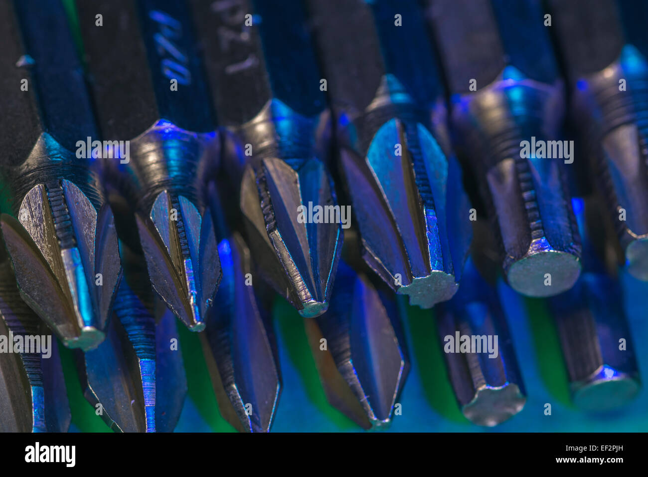 Macro-photo of screwdriver bits. Stock Photo