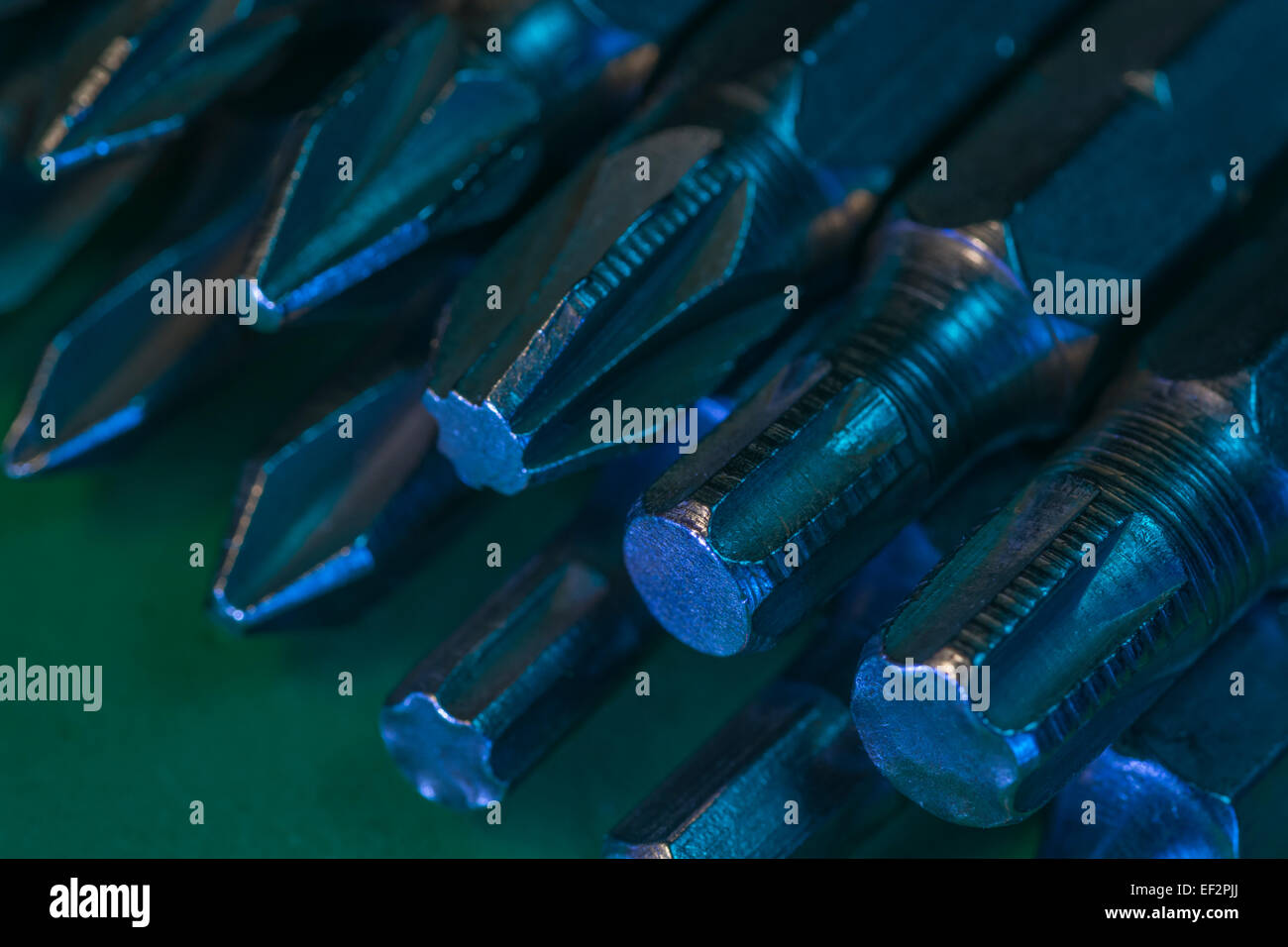 Macro-photo of screwdriver bits. Stock Photo