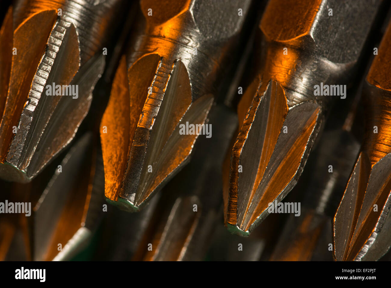 Macro-photo of screwdriver bits. Stock Photo