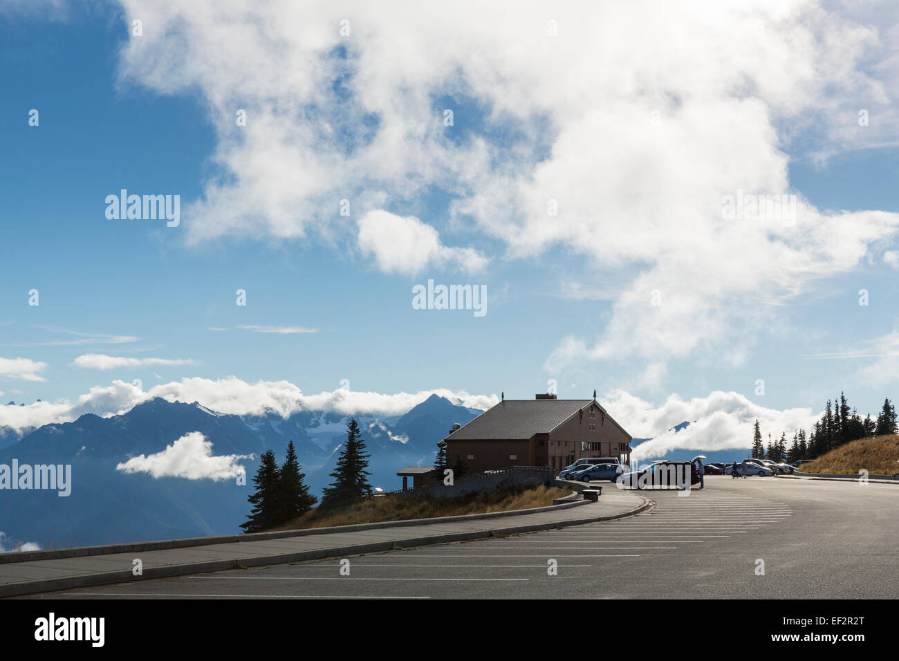 Outside view on a Hurricane Ridge Visitor Center in Olympic National Park, Washington, USA Stock Photo
