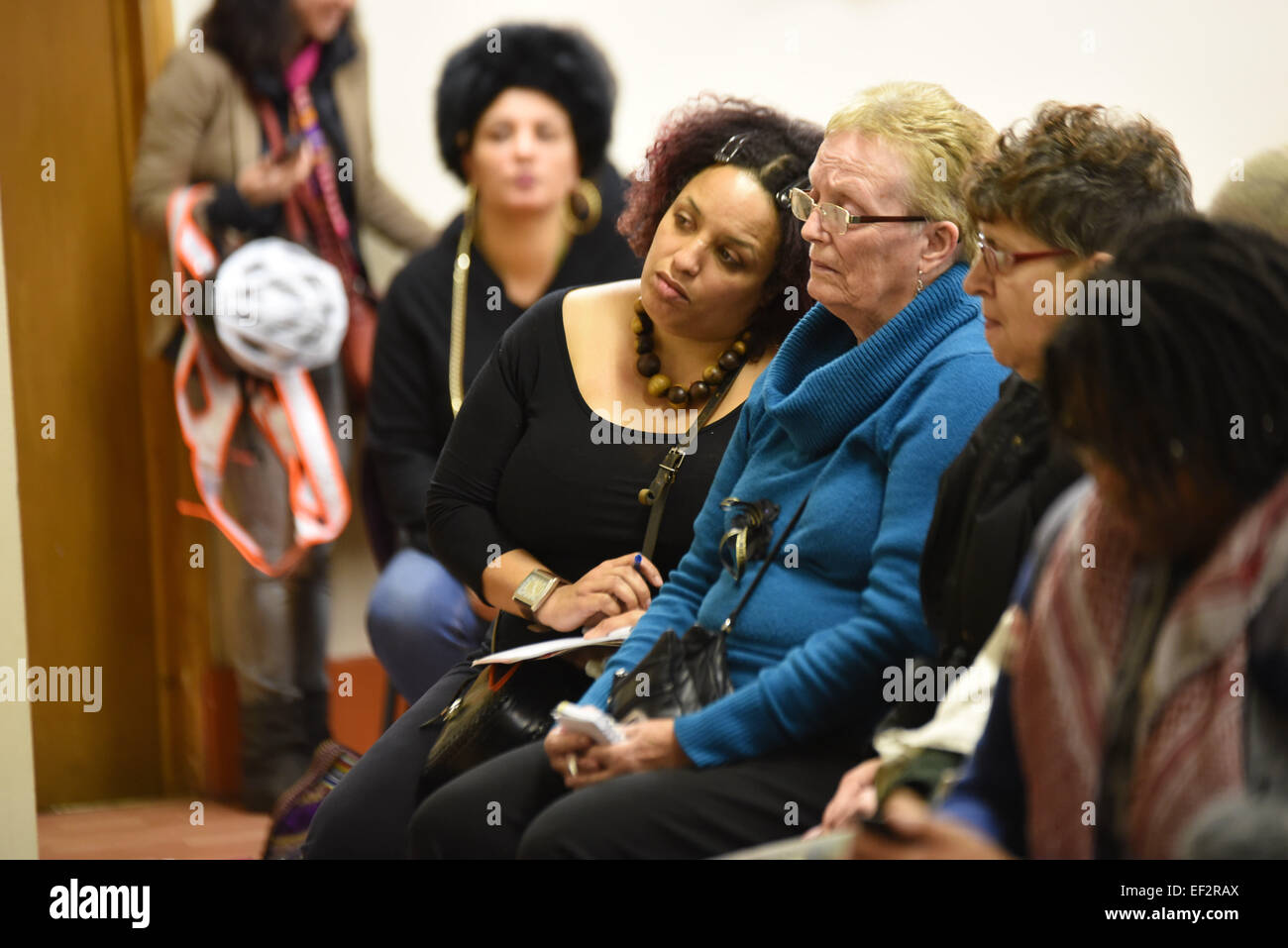 London,UK, 25th January 2015 : Co-founder #Black Lives Matter Patrise Cullors from LA a #FergusonToTottenham visited the North London Community House, where Mark Duggan kills in the hands by police discussed the legacy of black deaths at the hands of the police. Credit:  See Li/Alamy Live News Stock Photo