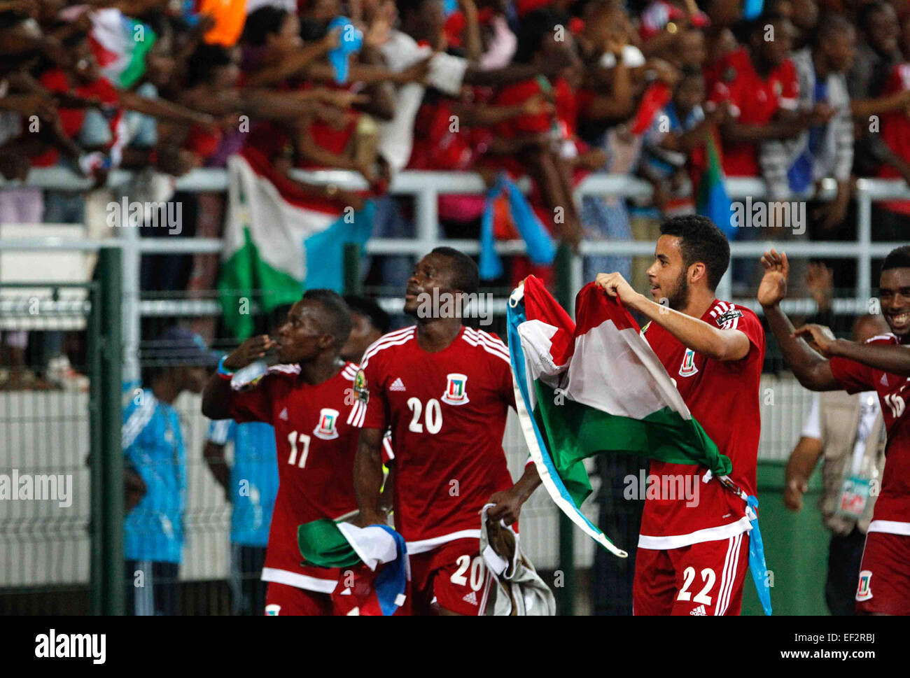 Bata, Equatorial Guinea. 25th Jan, 2015. Pablo Ganet Comitre (1st R) of