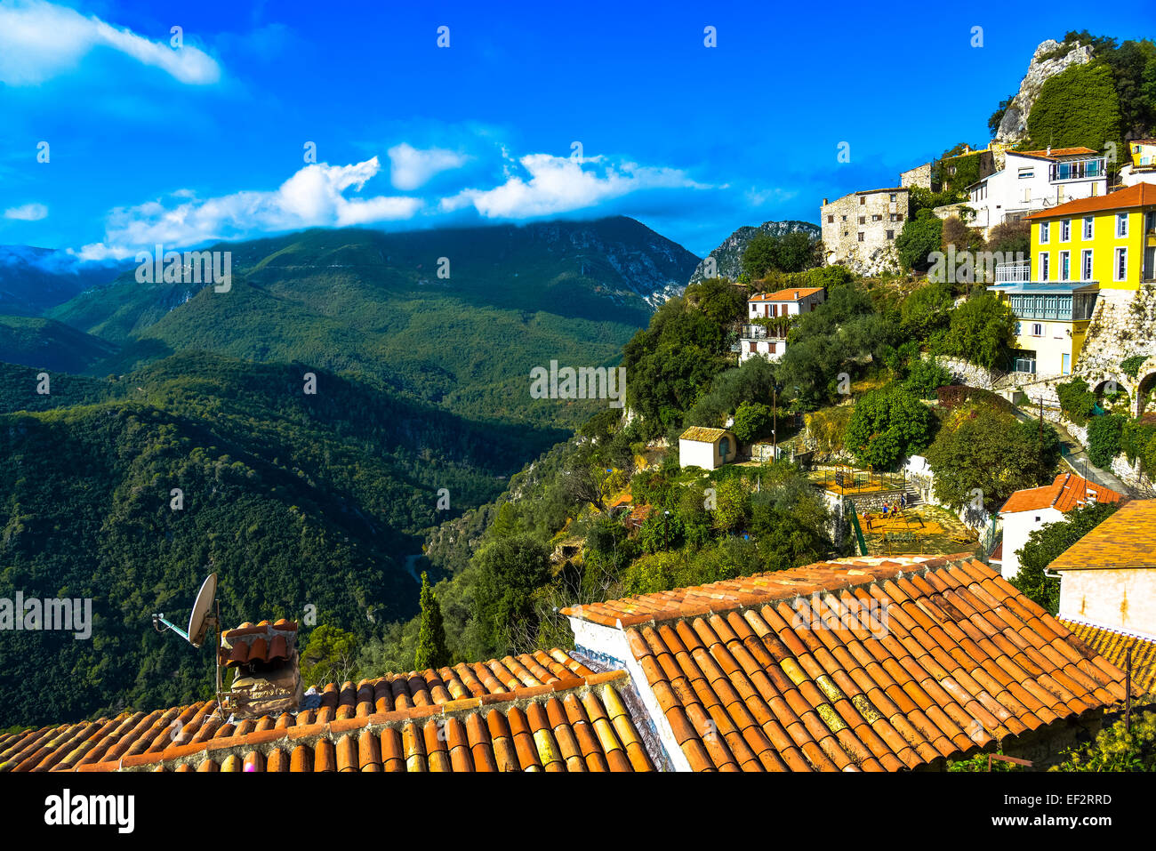 view at village vesubie in the provence france Stock Photo