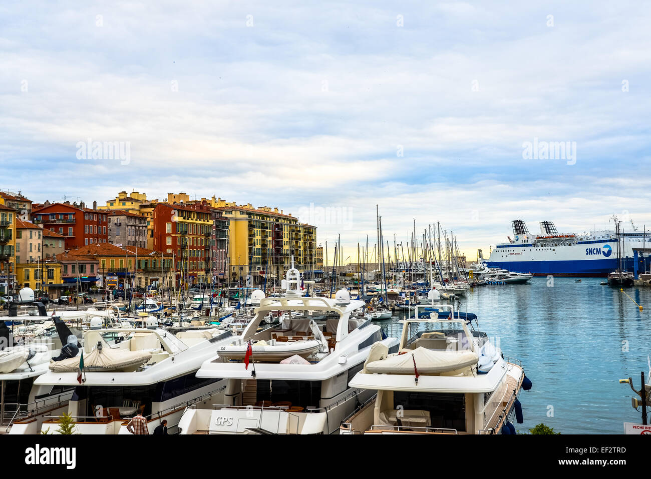 view at harbour from nice at the france cote d'azur riviera france Stock Photo