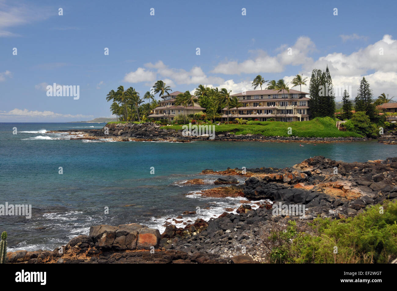Whalers cove resort at Hanakaape Bay, Kauai. Hawaii, USA Stock Photo