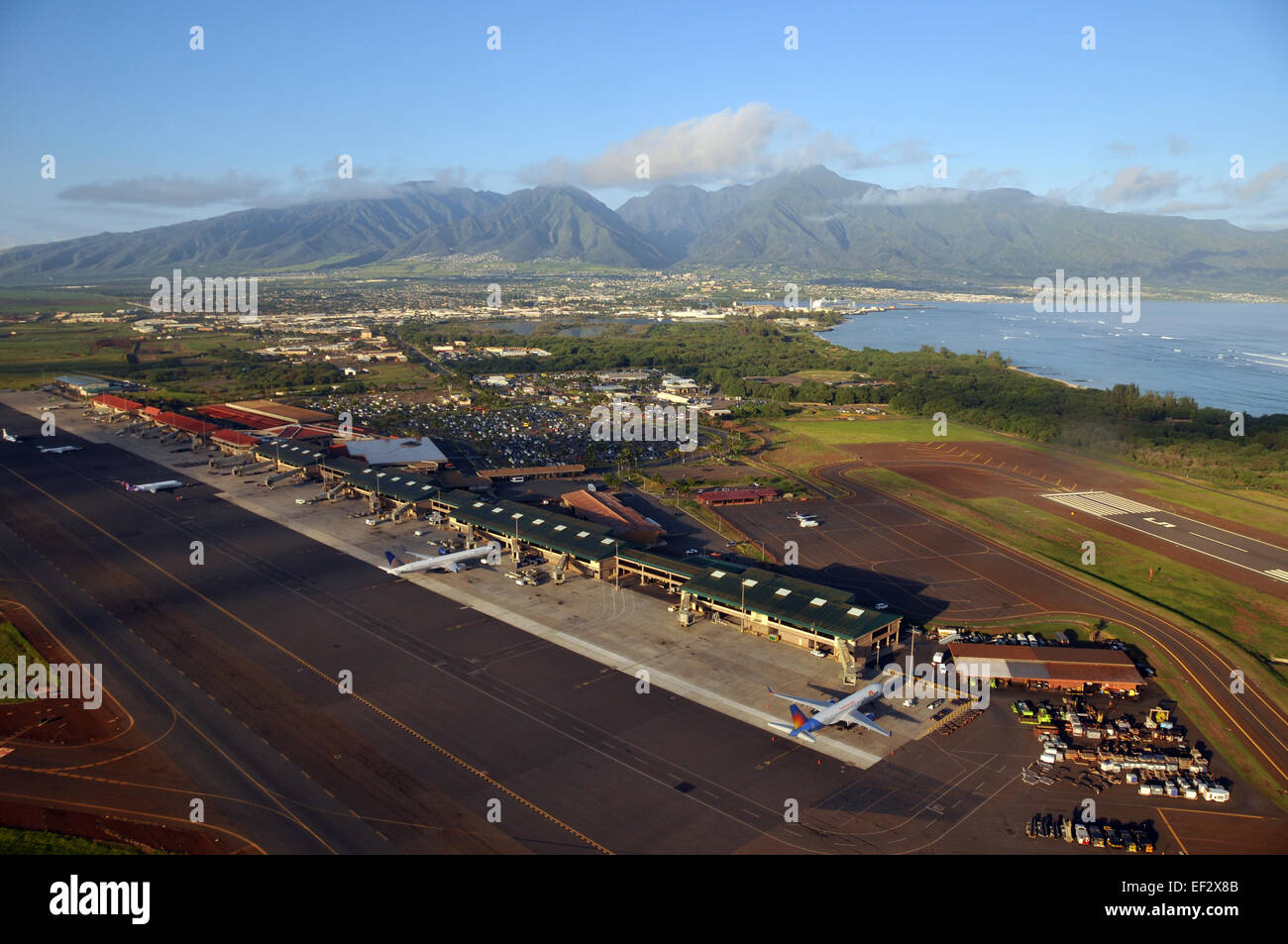 Aerial view of Kahului airport, Maui, Hawaii Stock Photo Alamy