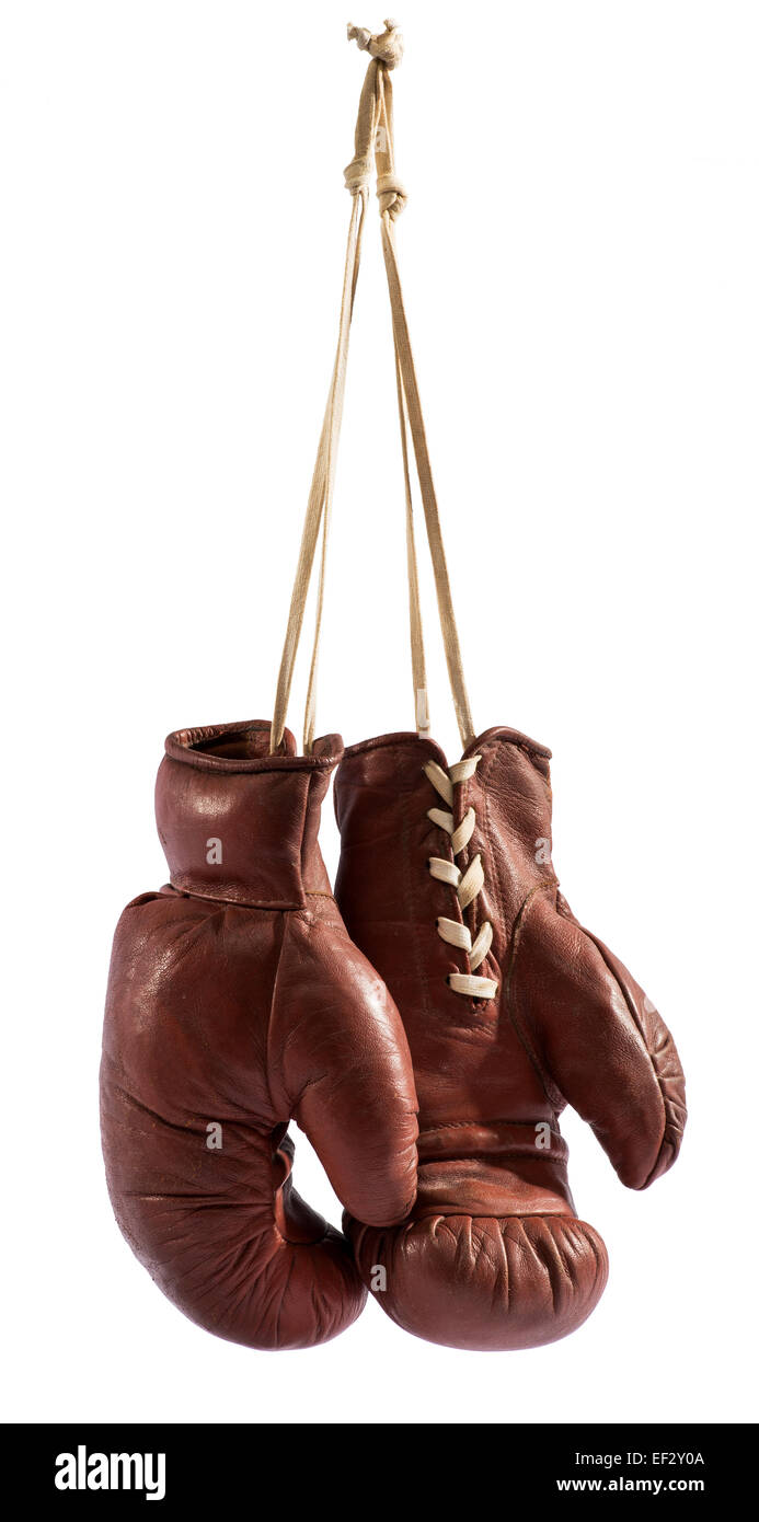 Hanging boxing gloves Stock Photo - Alamy