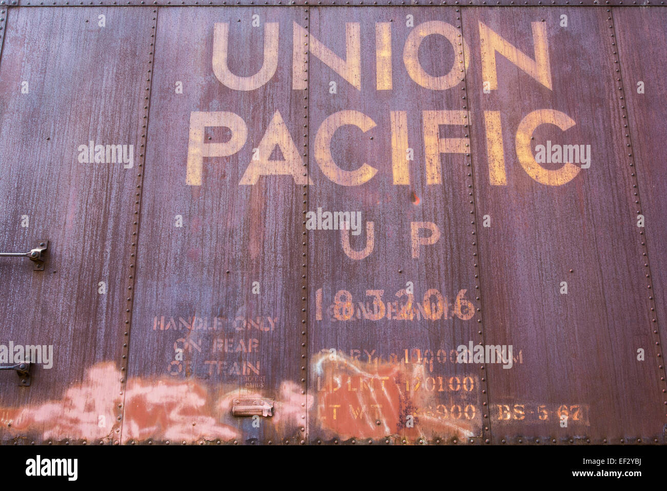 An old, vintage, Union Pacific box car Stock Photo - Alamy