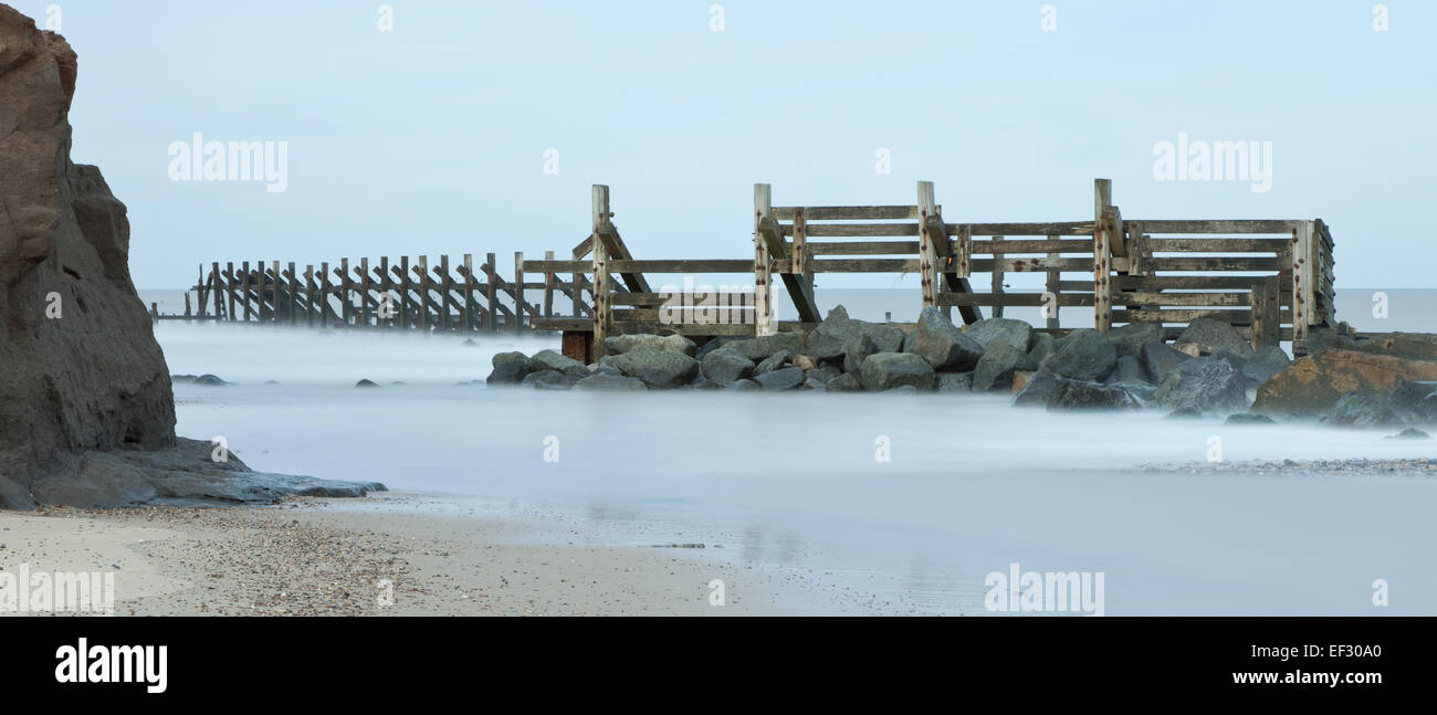 Broken Sea Defences at Happisburgh in Norfolk England Stock Photo - Alamy