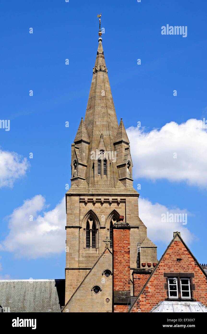 Nottingham Cathedral church of St Barnabas spire, Nottingham, Nottinghamshire, England, UK, Western Europe. Stock Photo