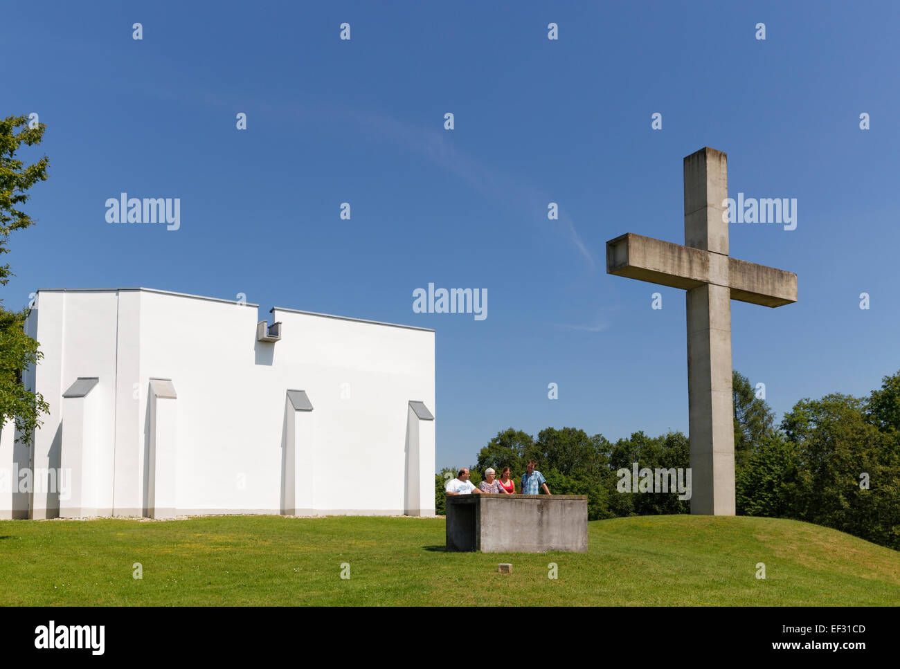 Memorial chapel, Mogersdorf memorial site, Schlösslberg, Southern Burgenland, Burgenland, Austria Stock Photo