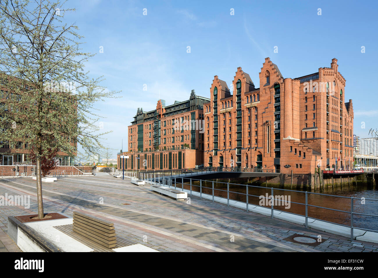 Former quayside warehouse Kaispeicher B in the Speicherstadt warehouse district from 1879, now the International Maritime Museum Stock Photo