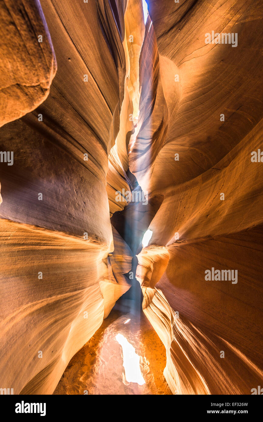 Sunbeam in Upper Antelope Canyon, Page, Arizona, United States Stock Photo