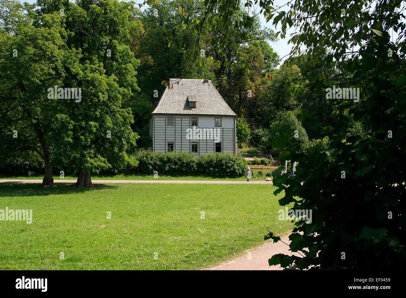 Goethe's summer house in the park on the Ilm in Weimar was home for Johann Wolfgang of Goethe. Since 1998 it belongs as a part of the ensemble "Classical Weimar" to the UNESCO World Heritage Site. Photo: Klaus Nowottnick Date: July 26, 2014 Stock Photo