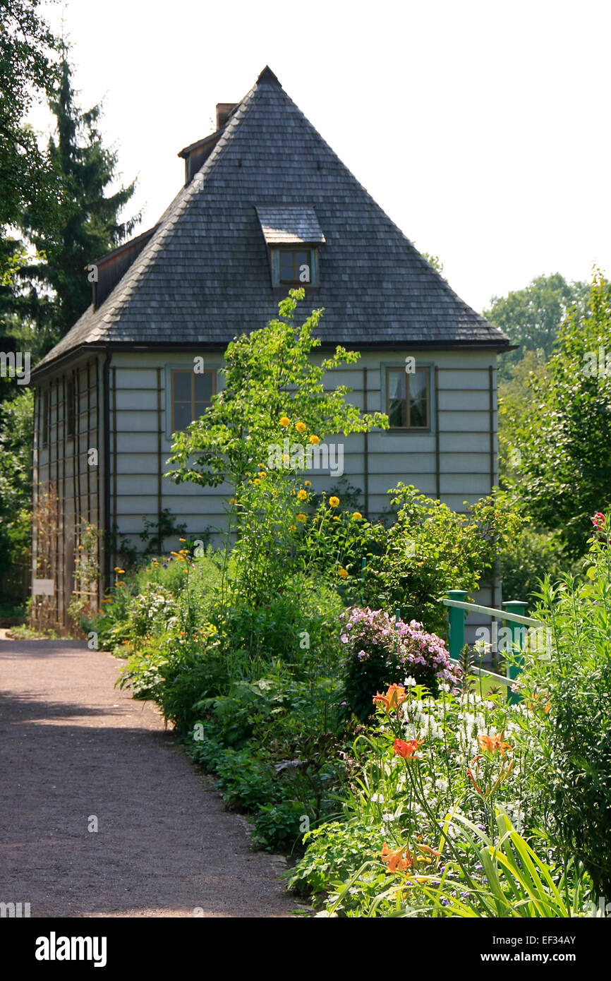 Goethe's summer house in the park on the Ilm in Weimar was home for Johann Wolfgang of Goethe. Since 1998 it belongs as a part of the ensemble 'Classical Weimar' to the UNESCO World Heritage Site. Photo: Klaus Nowottnick Date: July 26, 2014 Stock Photo