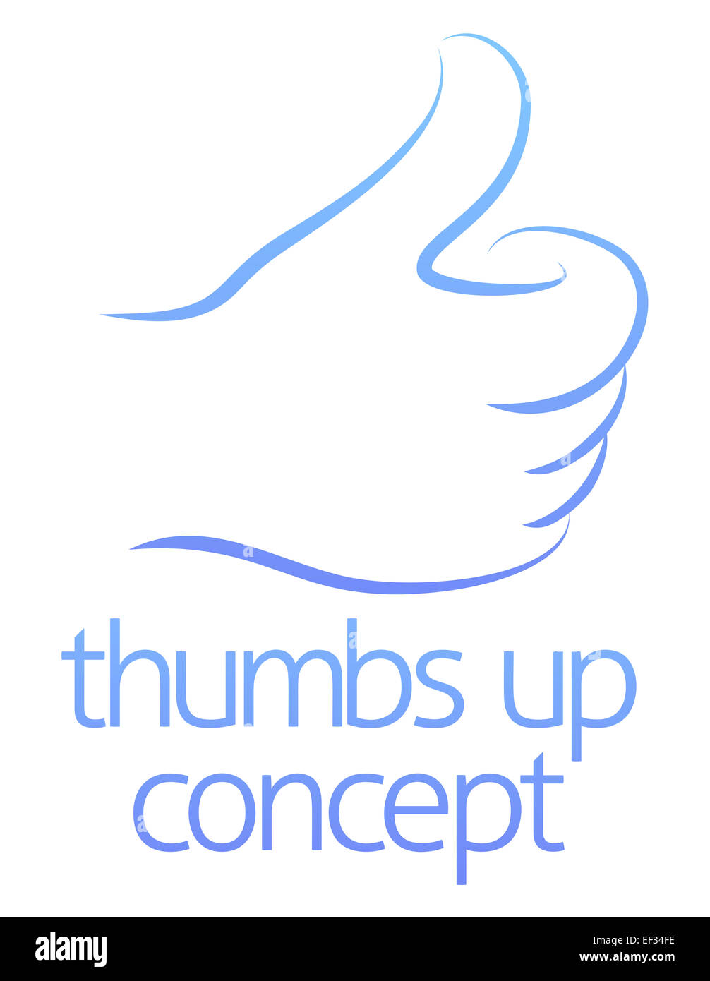 An abstract illustration of a hand giving a thumbs up concept design Stock Photo