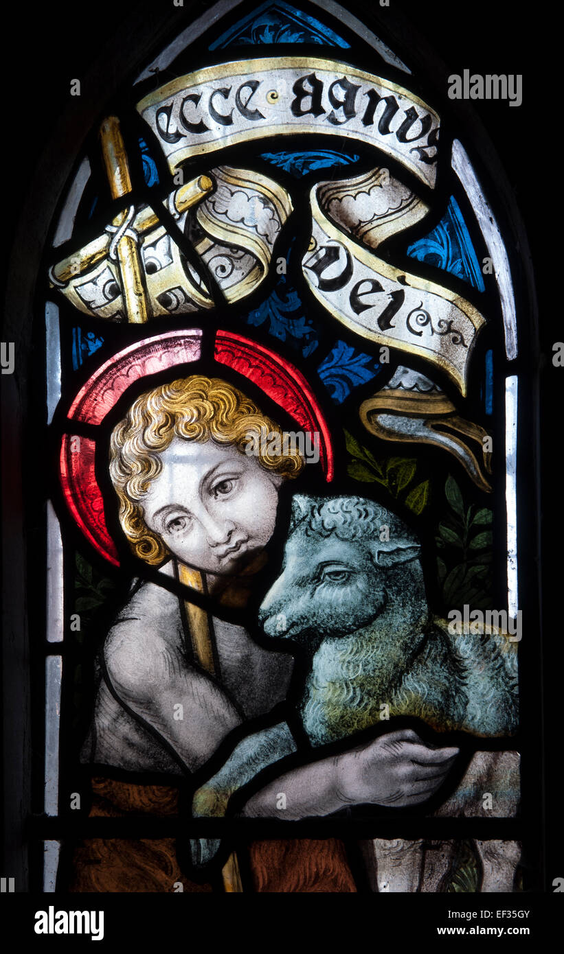 Saint John the Baptist window, St. John the Evangelist Church, Perry Barr, Birmingham, UK Stock Photo