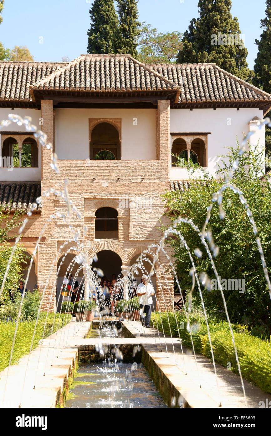 Granada, Spain August 14, 2011 fountains in the gardens of the