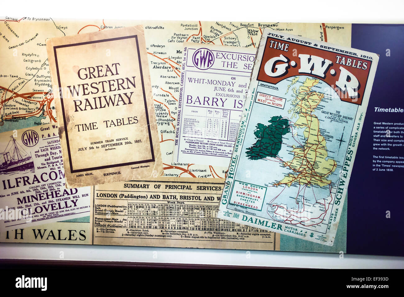 Old Great Western Railway timetables Stock Photo Alamy