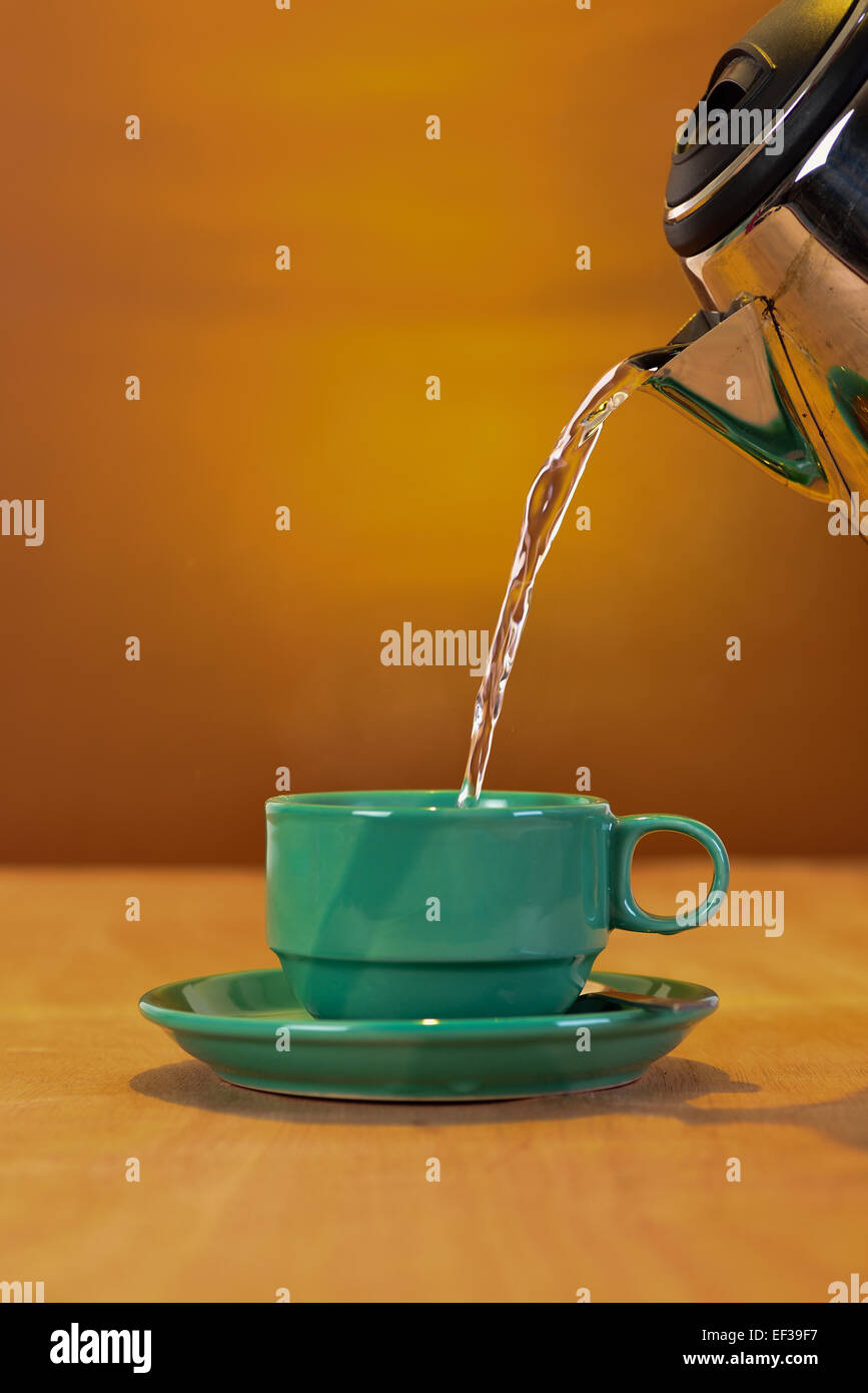 Pouring hot water Stock Photo Alamy