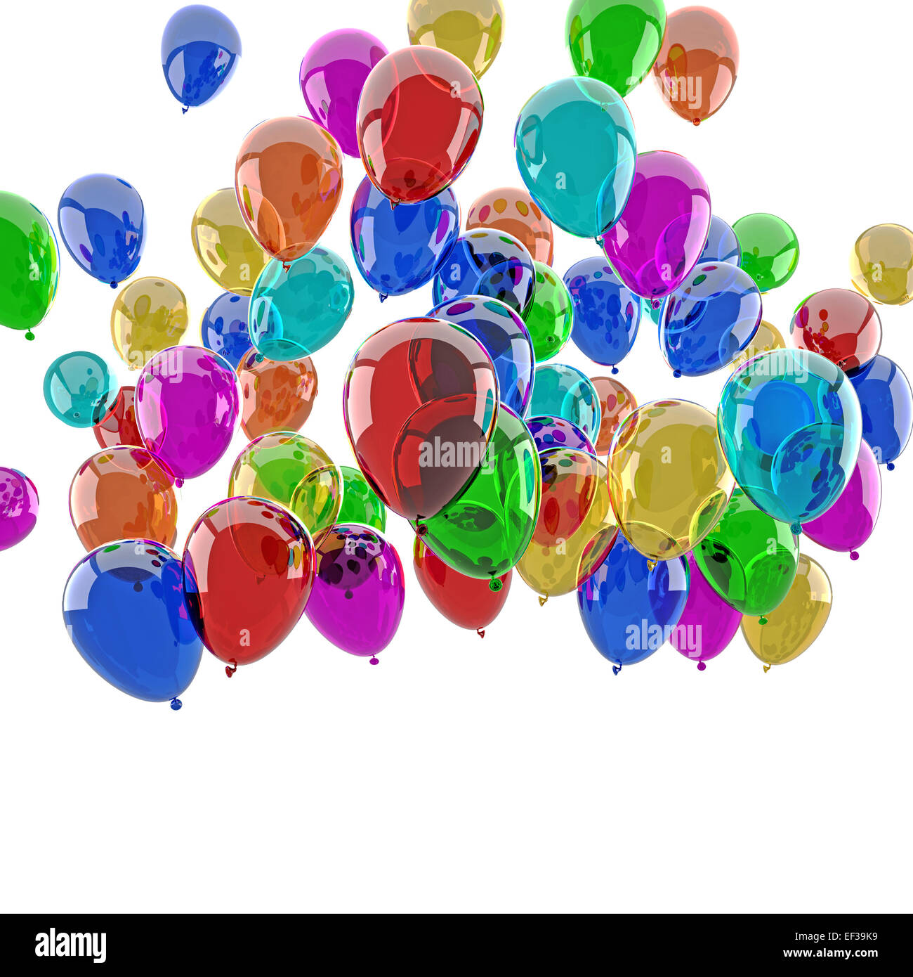 birthday balloons 3d image wallpaper Stock Photo - Alamy