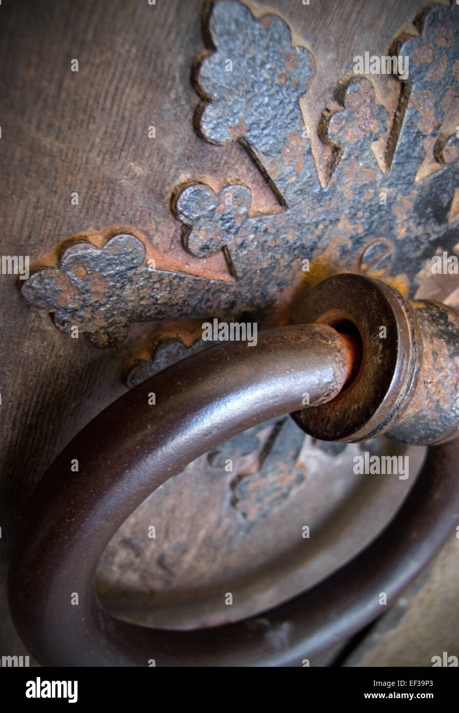 antique iron door handle Stock Photo Alamy