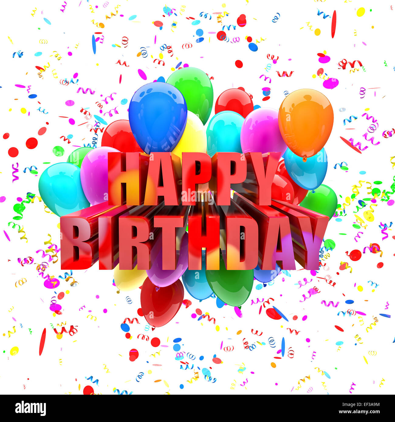 birthday balloons 3d image wallpaper Stock Photo - Alamy