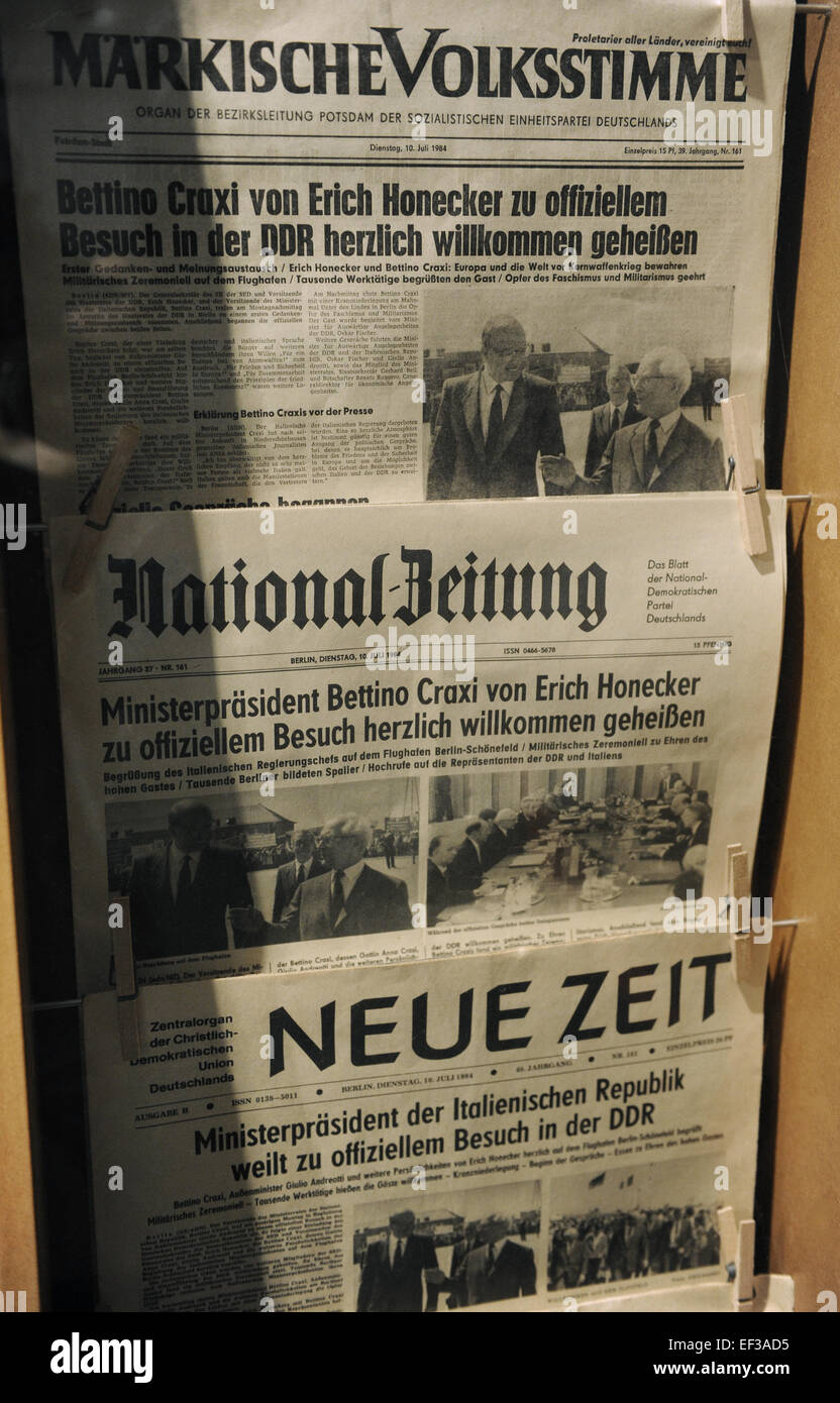Germany. Newpapers. DDR Museum. Berlin. Germany. Stock Photo