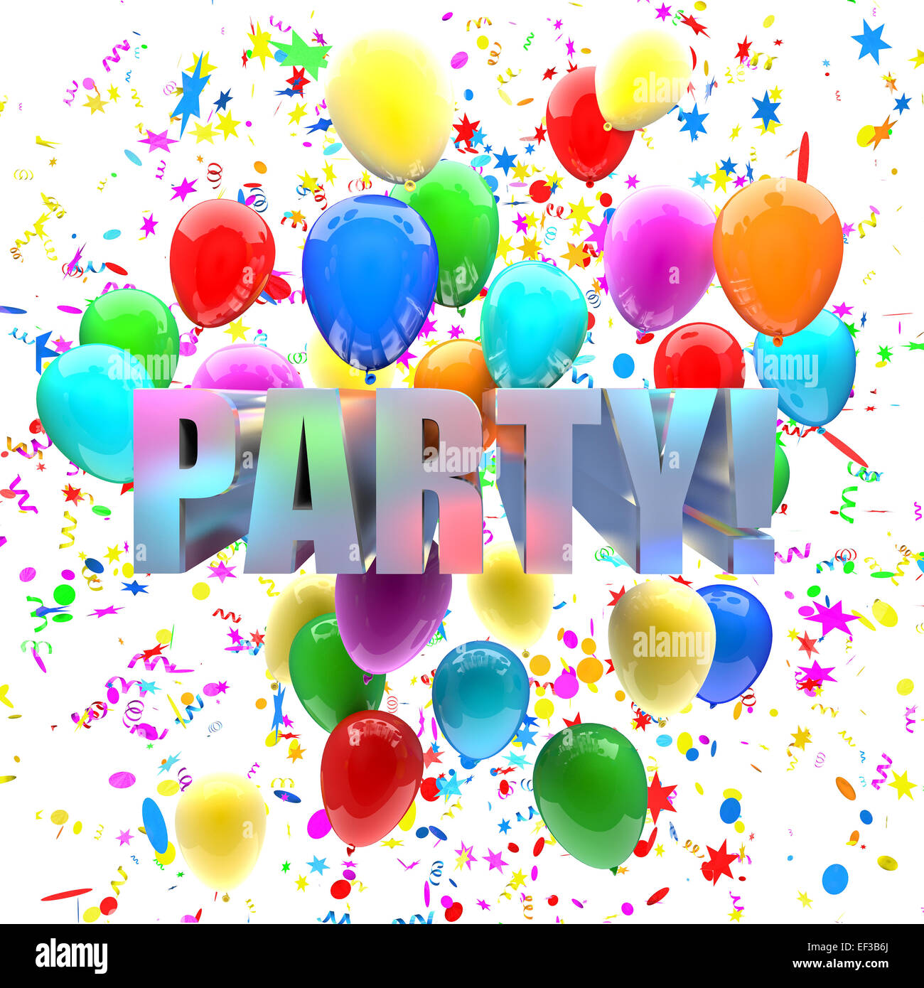 birthday balloons 3d image wallpaper Stock Photo - Alamy