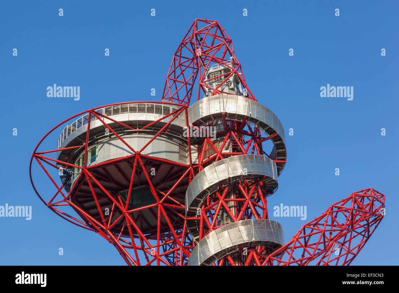 England, London, Stratford, Queen Elizabeth Olympic Park, ArcelorMittal Orbit Sculpture Stock Photo