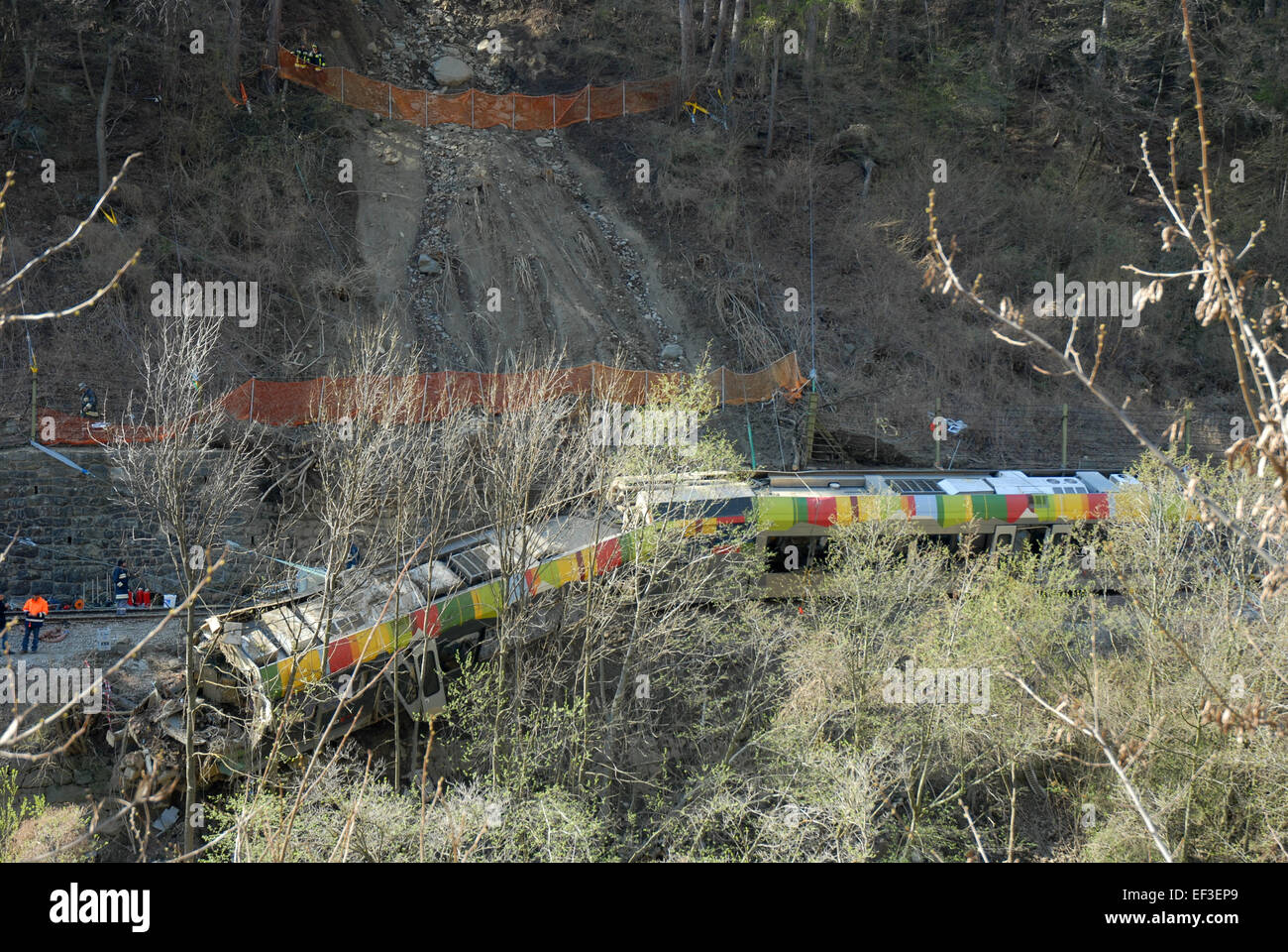 Vinschgau railway accident Stock Photo